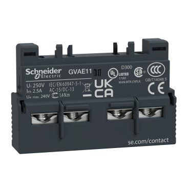 TeSys GV2 & GV3 - auxiliary contact - 1 NO + 1 NC GVAE11,SCHNEIDER