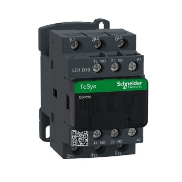 TeSys D contactor - 3P(3 NO) - AC-3 - <= 440 V 18 A - 220 V AC coil LC1D18M7,SCH