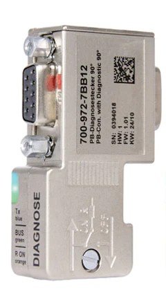 PROFIBUS Connector, with diagnostic LEDs 700-972-7BB12,Helmholz