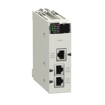 BMXNOM0200,Serial link module with 2 RS-485/232 ports in Modbus and Character mo